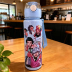Cartoon Figure Water Bottle, Portable Outdoor Straw Cup for Kids-Girls’ Summer Sports Leakproof Cute