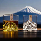 Japanese Glass Glacier Mountain Teacup Mt. Fuji Heat-resistant Glass Teacup Office Handy Retro Wine Glass Whisky Cup Home