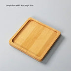 Multi Bamboo Tray Wood Saucer Flower Pot Tray Cup Pad Coaster Plate Kitchen Decorative Plate Creative Coaster Coffee Cup Mat