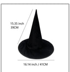 Halloween Witch Hat Flannel Wizard Costume Hat for Parties