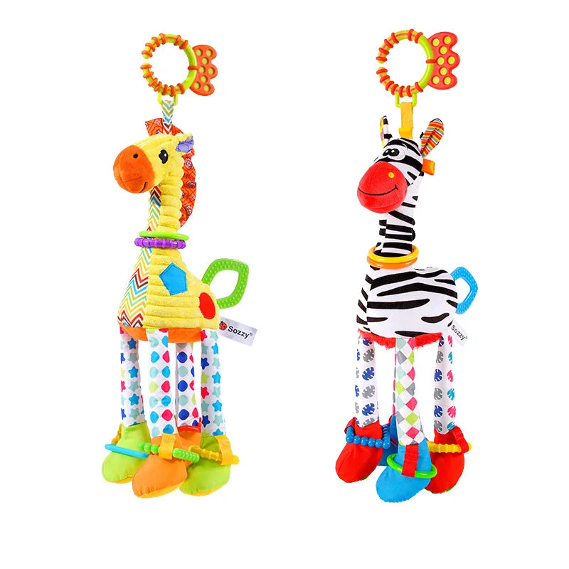 Soft Animal Handbell Rattle Teether Baby Toy for Newborns – Giggle ...