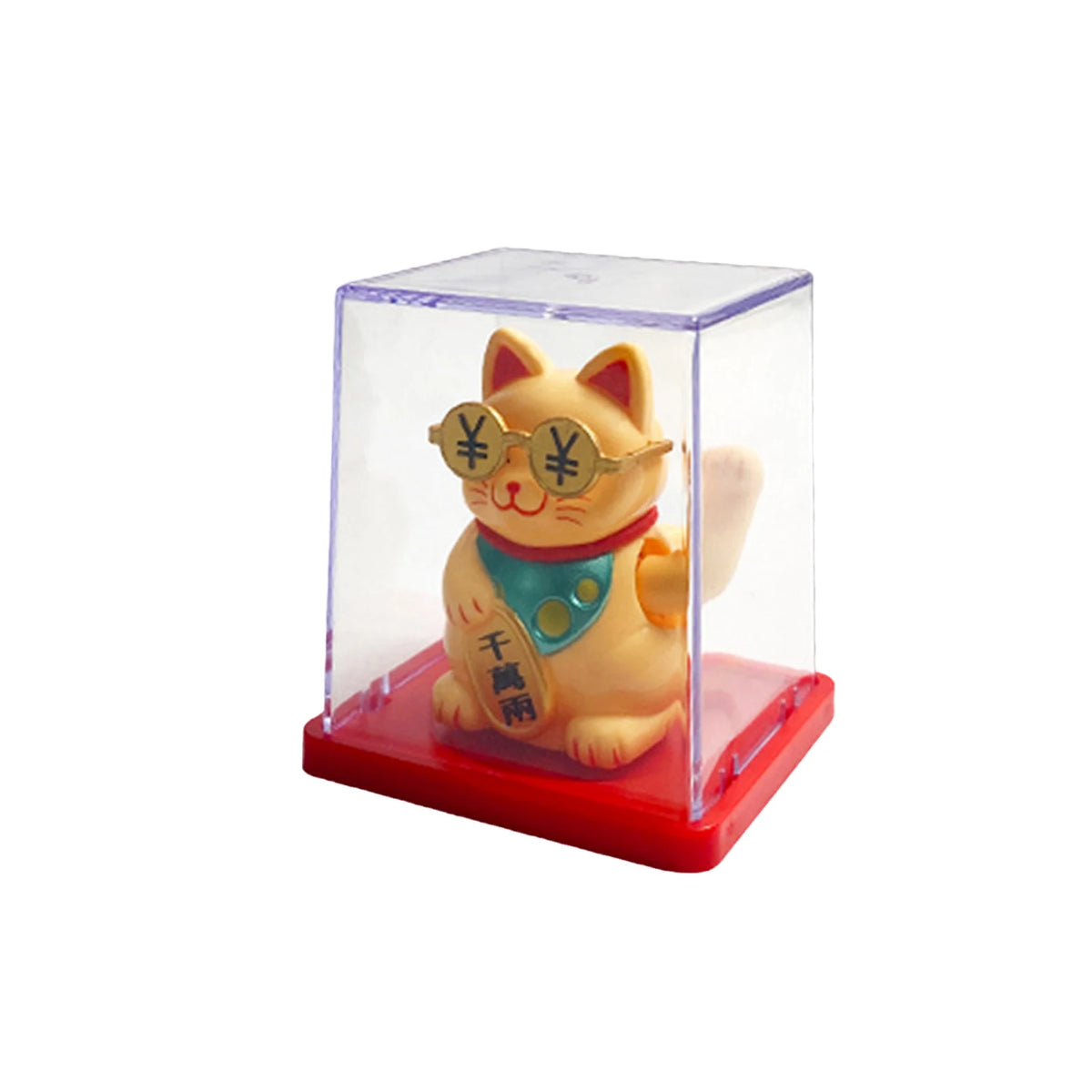 Solar Powered Maneki Neko Lucky Cat Welcoming Chinese Lucky Cat Waving Hand Beckoning Fortune Cat Figurines For Home Decor