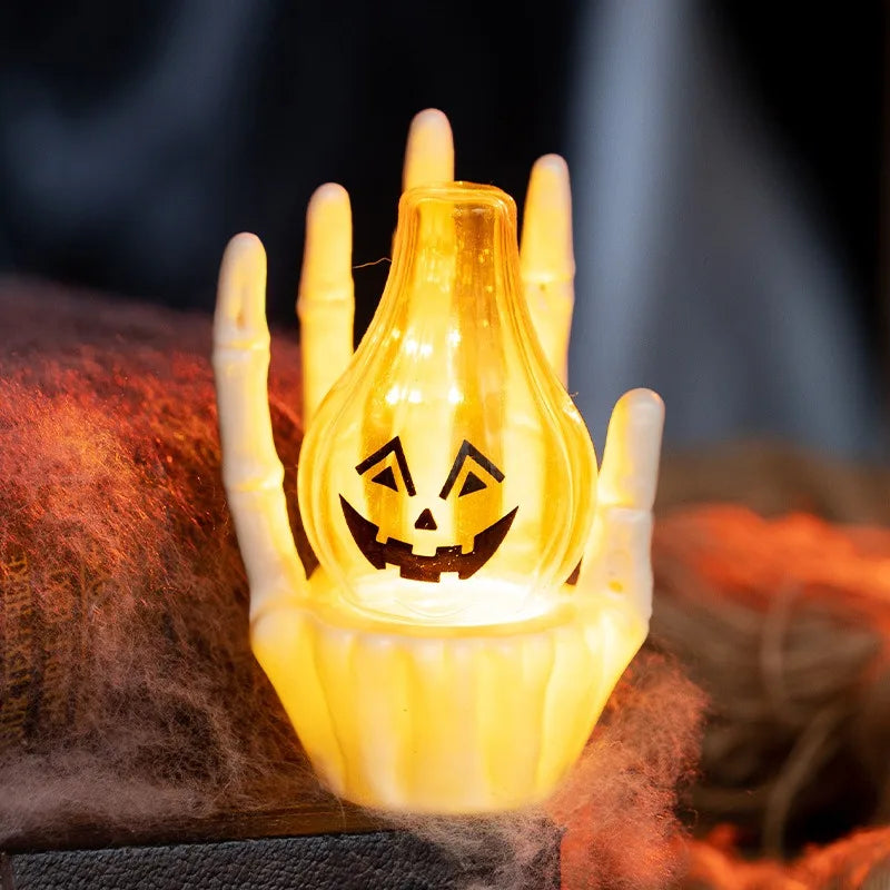 1-10PCS Halloween Party Table Decoration Prop Pumpkin Light  Ghost Hand for Haunted House Scene Setup and Holiday Atmosphere