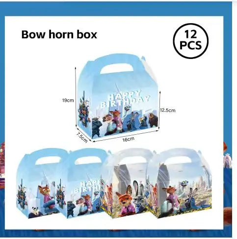 NEW Zootopia Party Favor Zootopia 2 Birthday Decoration Judy Nick Gary Party Supplies Zootropolis Coil Notebook Box Bag Card Kid