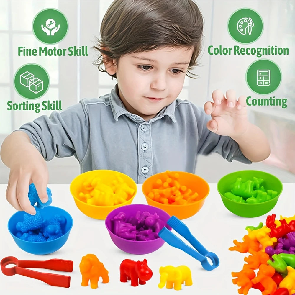 Counting Animal Toys Matching Game for Kids