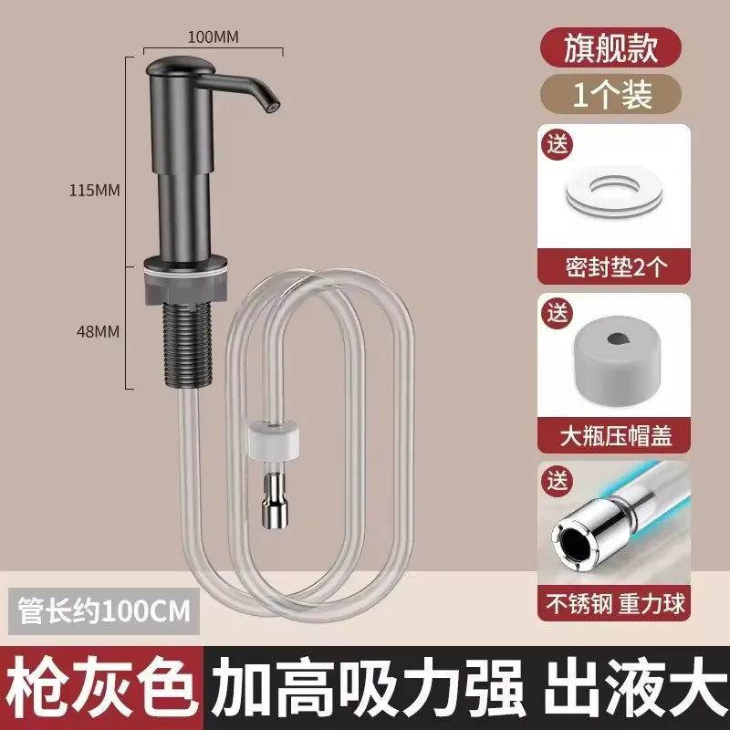 Soap Dispenser for Kitchen Sink, Kichen Sink Soap Dispenser, Extension Tube Kit, Under Sink Soap Dispenser Pump, No Need More Re
