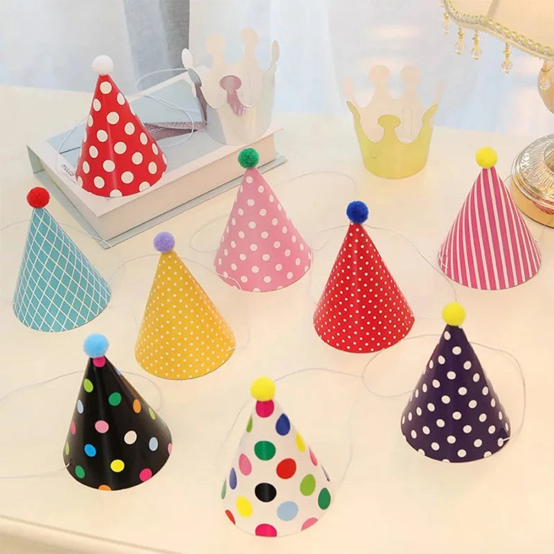 11PCS Birthday party trumpet birthday hat cute color，Son, daughter, child birthday hat, party hat