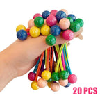 Candy Color Ball Hair Ties for Girls Cute Princess Long Elastic Hair Rope Colorful Beaded Ponytail Holders Kids Baby Hair Bands