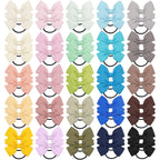 20/40/50 Pcs 2" Grosgrain Ribbon Pigtail Hair Bows Elastic Hair Ties Hair Bands Holders Hair Accessories for Baby Girls Infants