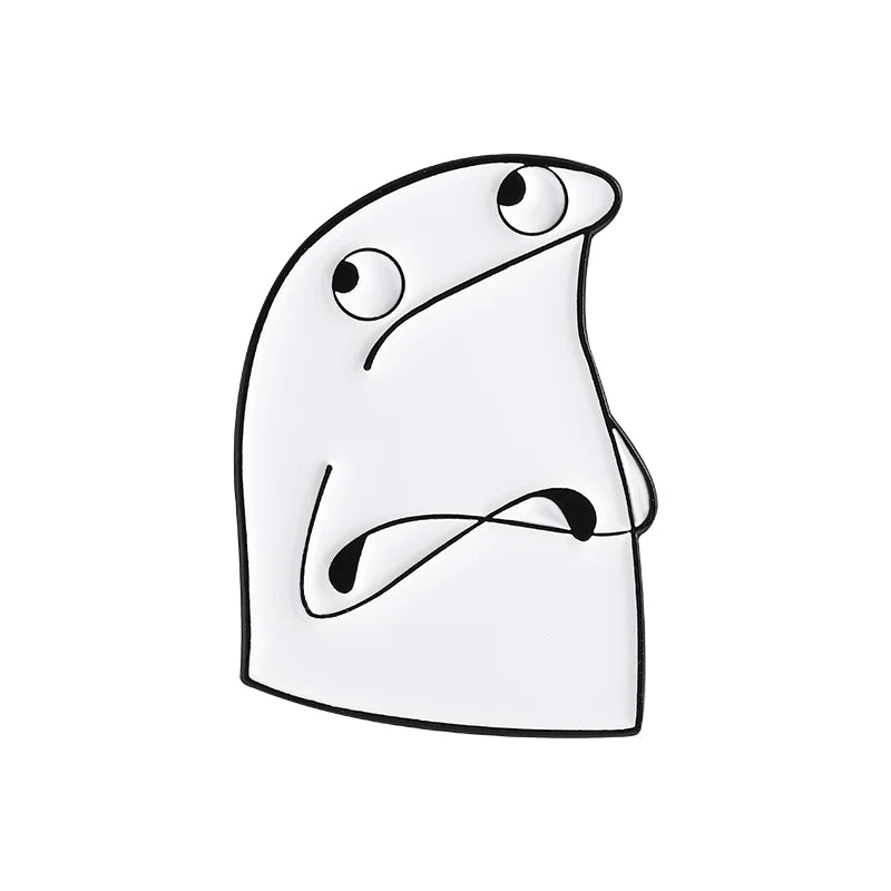Funny Cartoon Characters Flork Enamel Pins No Me Ofrezcan Pan Simple Figure Brooches Lapel  Badge Jewelry Gifts for Friends