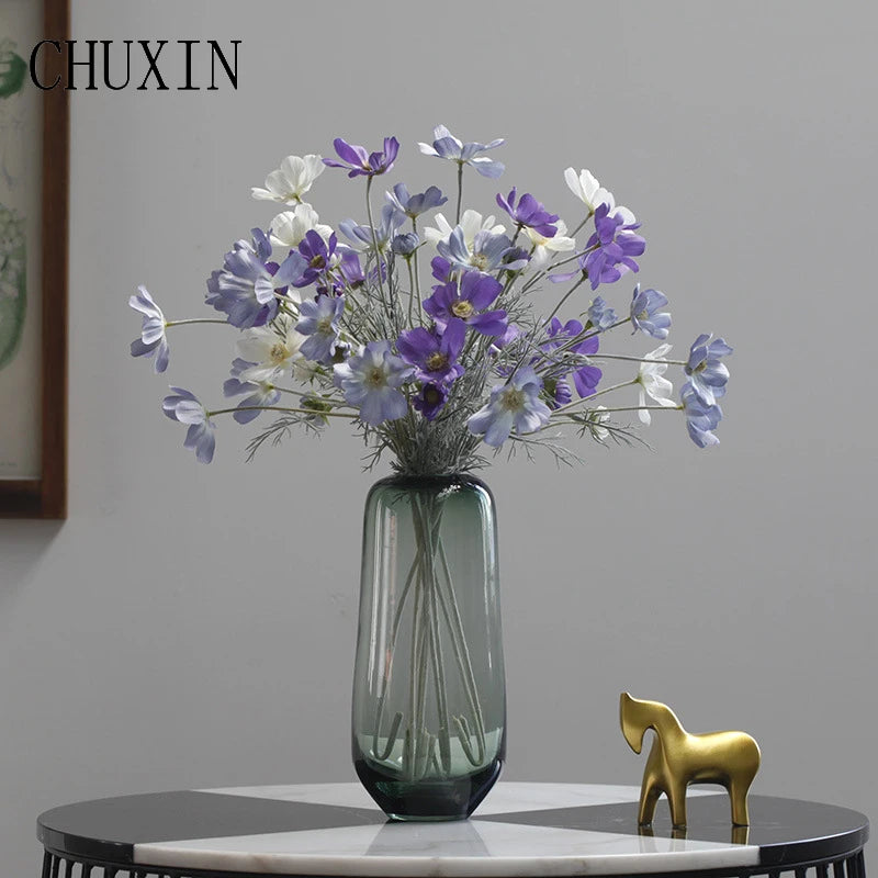 Pastoral Chrysanthemum Cosmos Branch Artificial Flowers Daisy Gesang Floral Wedding Party Vase Home Decor Ornaments Photo Props