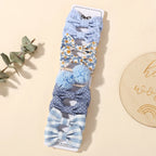 10Pcs Girls Fresh Bowknot Head Rope Sweet Printing Double Ponytail Hair Ties Bands Head Scrunchies Without Cardboard