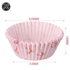 Pink Bow Cupcake Liners Coquette Bow Cupcake Wrappers Baking Cups for Baby Shower Wedding Bridal Showers Birthday Party Decors