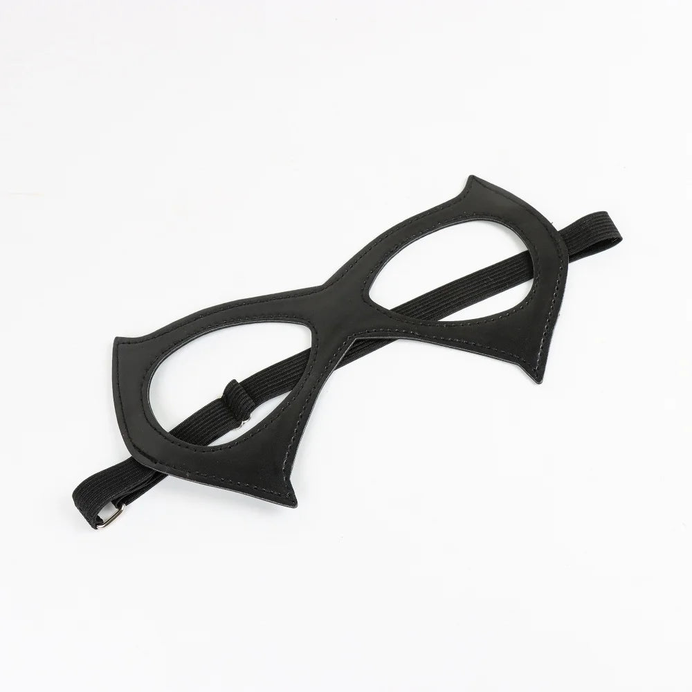 Catwoman Mask Masquerade, Face Cat Kitten Leather Mask for Women Women Girls Cosplay Mask for Halloween Carnival Party