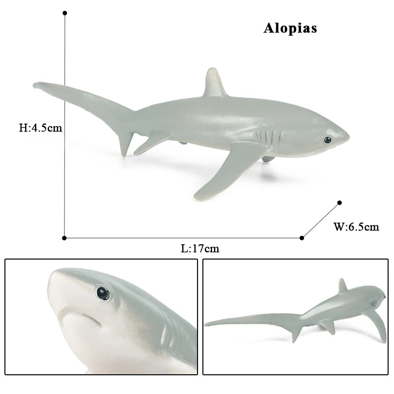 Oenux Ocean Life Animals Whale Dolphin Basking Shark Narwhal Tropical Fish Model Action Figures PVC Education Toy Kids Gift