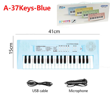 37-Key Kids Electronic Piano Keyboard with Microphone Musical Toy