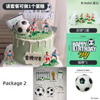 Football Boy Cake Topper Soccer Player Doll Decor for Birthday Party Sports Theme Childrens Celebration Supplies Cupcake Decor