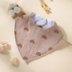 New Cotton Baby Bib Soft Waterproof Triangle Saliva Towel Adjustable Button Print Infant Boy Girl Feeding Burp Cloth Cute Bibs