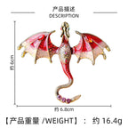 Fashion Enamel Dragon Brooches For Men Women Rhinestone Flying Dragon Clothes Suit Party Office Brooch Pins Jewelry Accessories