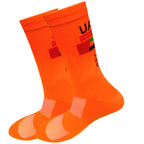 New UAE Cycling Socks rTeam Bike Nurse Compression Road Bike Running Mtb Knee-high White Sports Running Football Socks