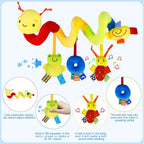 Cute Activity Musical Spiral Crib Stroller Car Seat Travel Hanging Toys Baby Boys Girls Rattles Toy