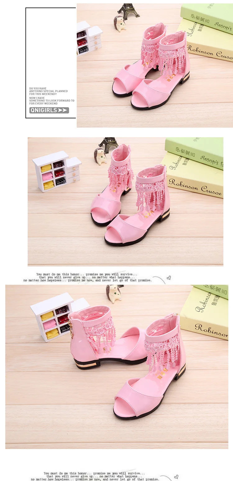 Girls Bow Sandals Princess Summer Shoes for Kids Fashion Cute Beach Wear