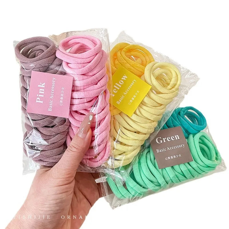 50/Set Colorful Elastic Hair Bands Children Girl Ponytail Holder Elastic Rubber Bands For Women Hair Accessories Headband