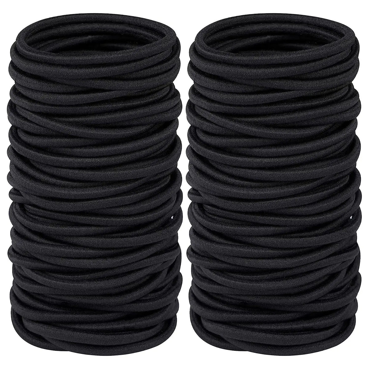 10/50pcs 4mm Mix Color Black No Damage Elastics Hair Ties Bands Leagues Pony Tails Holders for Men Women Girls and Boys Bulk