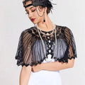 1920s Vintage Sequin Fringe Shawl – Elegant Beaded Cape for Women
