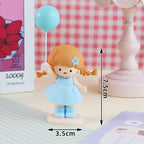 Princess Cake Topper Beautiful Girl with Bow Stars for Happy 1st Birthday Party Cake Decoration Baby Shower Party Supplies