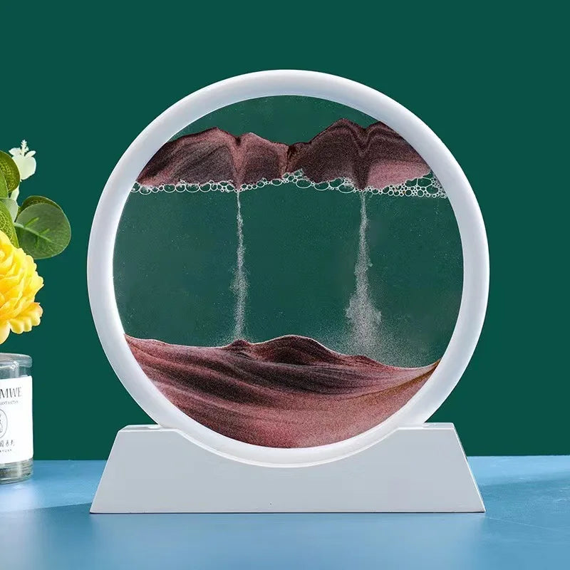 3D Glass Moving Sand Art Creatitive Sandscape In Motion Display Flowing Sand Frame Hourglass Painting for Home Decor for Gifts