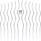 6/12/48pcs/1case Birthday Candles Spiral Cake Candles  Long Thin Cake Candles For Wedding Party And Cake Decoration