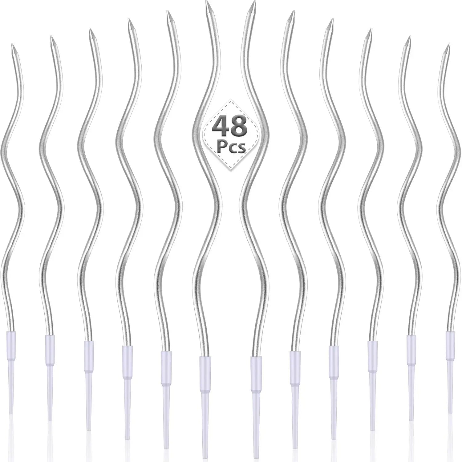 6/12/48pcs/1case Birthday Candles Spiral Cake Candles  Long Thin Cake Candles For Wedding Party And Cake Decoration