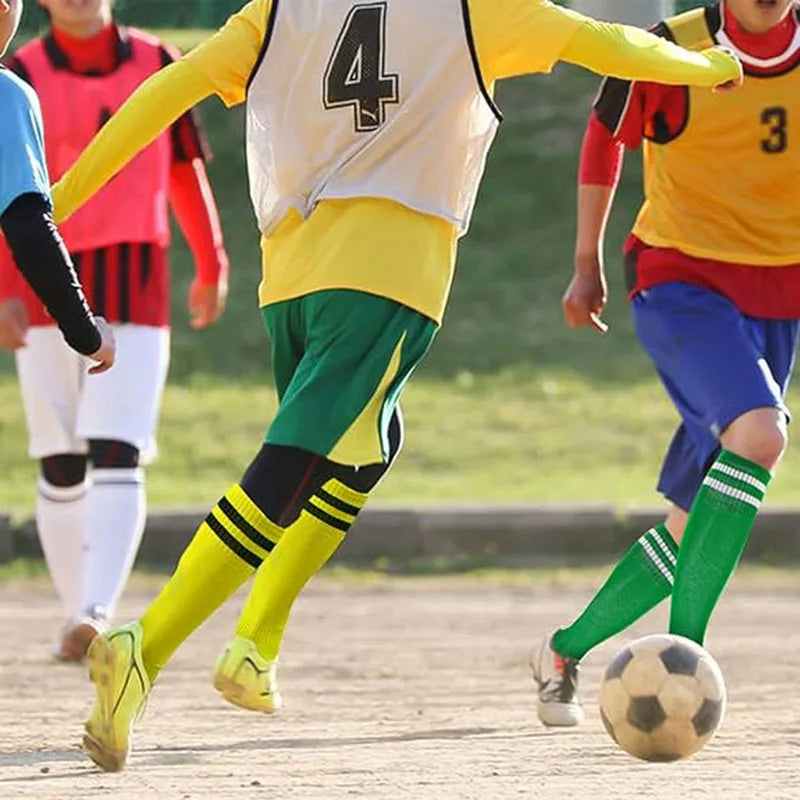 Loogdeel Soccer Socks Stretchy Compression Knee High Tube Socks Men Women Teens Kid Breathable Football Athletic Sports Socks