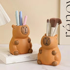 Cute Capybara Shaped Pen Holder Multifunctional Makeup Brush Organizer Desktop Storage Office Home Desk Decor Holiday Gift
