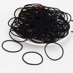 98/200Pcs Women's Black Elastic Headband Girls' Hair Rope Solid Color Ponytail Clip Simple and Durable Girls' Hair Accessories