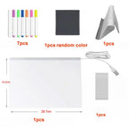 Light Up Acrylic Message Board Rewritable DIY Children's Glowing Drawing Board Message Lamp With 7 Colorful Pens