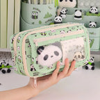 Multi Functional Capybara/Panda Pen Bag Large Capacity Nine-Layer Pencil Case Dirt-proof Stationery Bag School Office