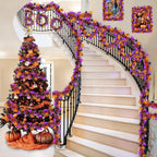 2m Halloween Wreath Pendant Glitter Plastic Bat Pumpkin Halloween Door Hanging For Home Garden Decoration Halloween Decor