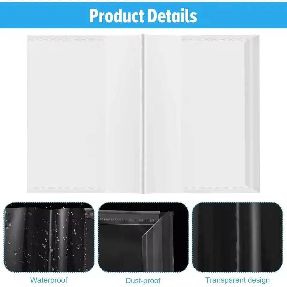 Transparent Book Covers Fit A4/16K/22K Textbook Paperback Book Sleeve Protector Waterproof PP Clear Self Adhesive Closure