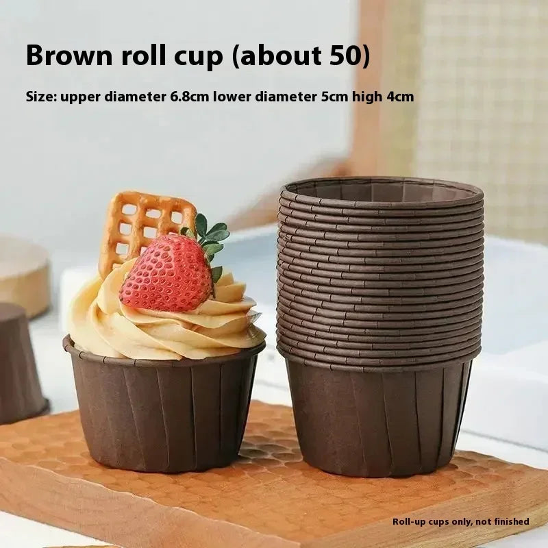 50pcs Golden Muffin Cupcake Paper Cup Oilproof Cupcake Liner Baking Cup Tray Case Caissettes Cupcake Wrapper Paper Wedding Party