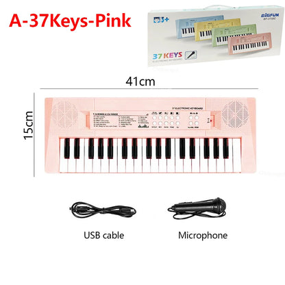 37-Key Kids Electronic Piano Keyboard with Microphone Musical Toy