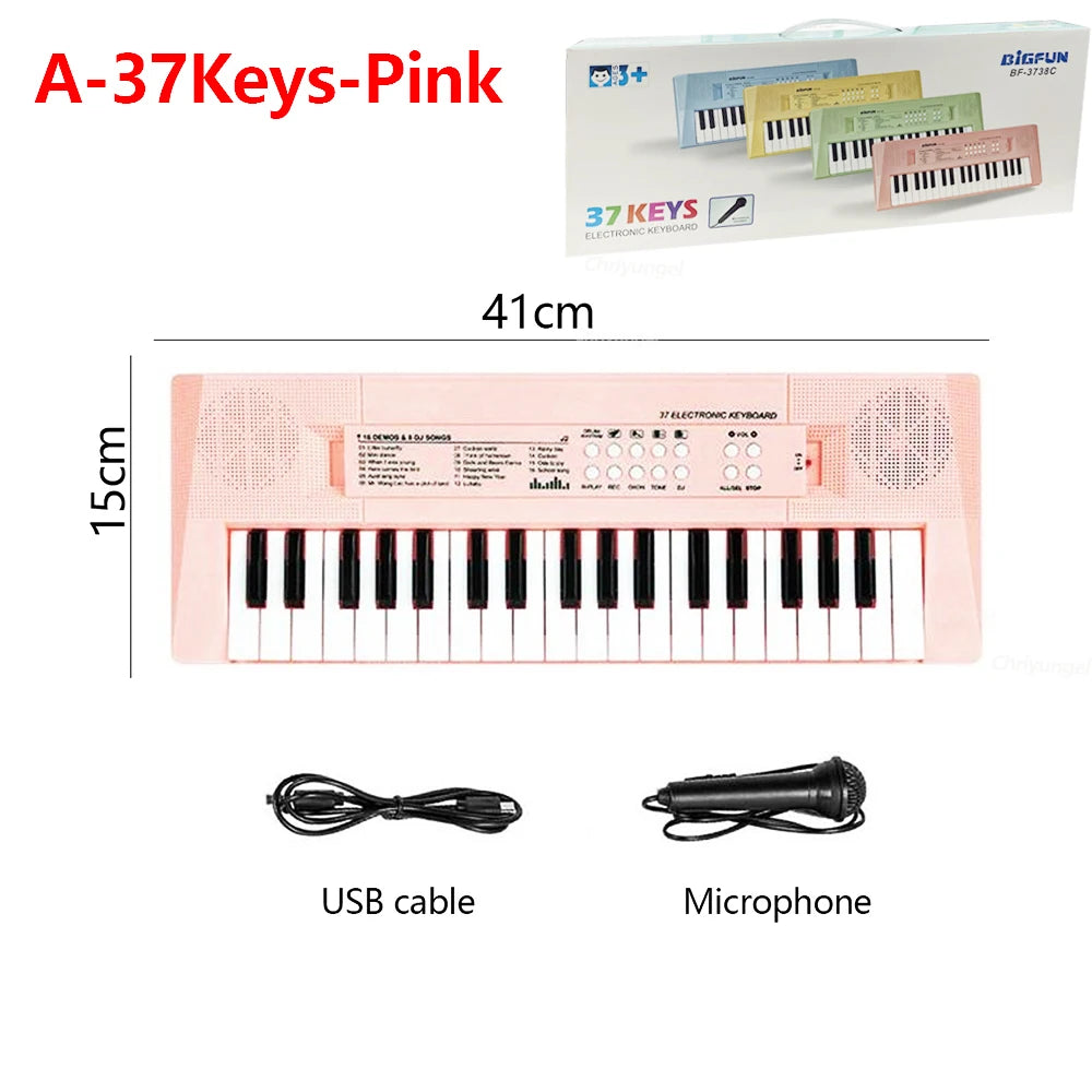 37 Keys Kids Electronic Piano Keyboard with Microphone Toy