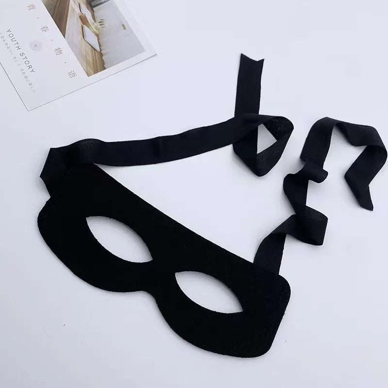 Halloween Masquerade Half Mask Bandit Ninja Lone Ranger Costume Black Eye Mask Exquisite Halloween Cosplay Costume Party Prop