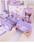 Large Capacity Pencil Case with Zipper - Portable Stationery Bag for Students, School & Office Supplies Storage