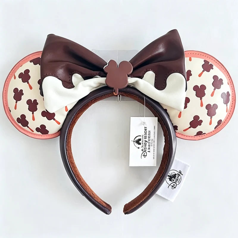 Disney Princess Headband Mickey Ear Rapunzel Sequin Bow Hair Hoop Birthday Gift Girl Accessories Halloween Gift Christmas Jack