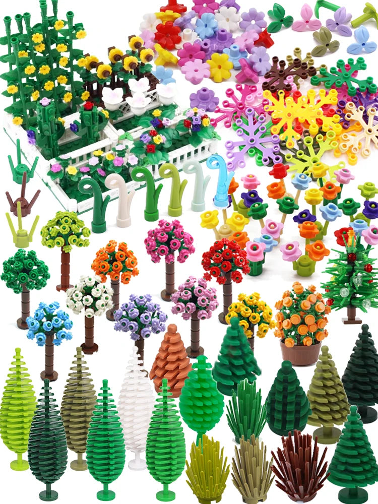 City Plant Building Blocks Accessories for DIY Brick Creations