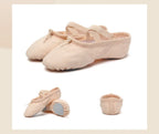 Canvas Ballet Shoes Split Sole Dance Slippers for Kids Adults