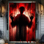 Scary Halloween Curtain Window Banner Horror Hanging Cloth Family Party Decoration Witch Zombie Ghosts Super Terrifying Backdrop