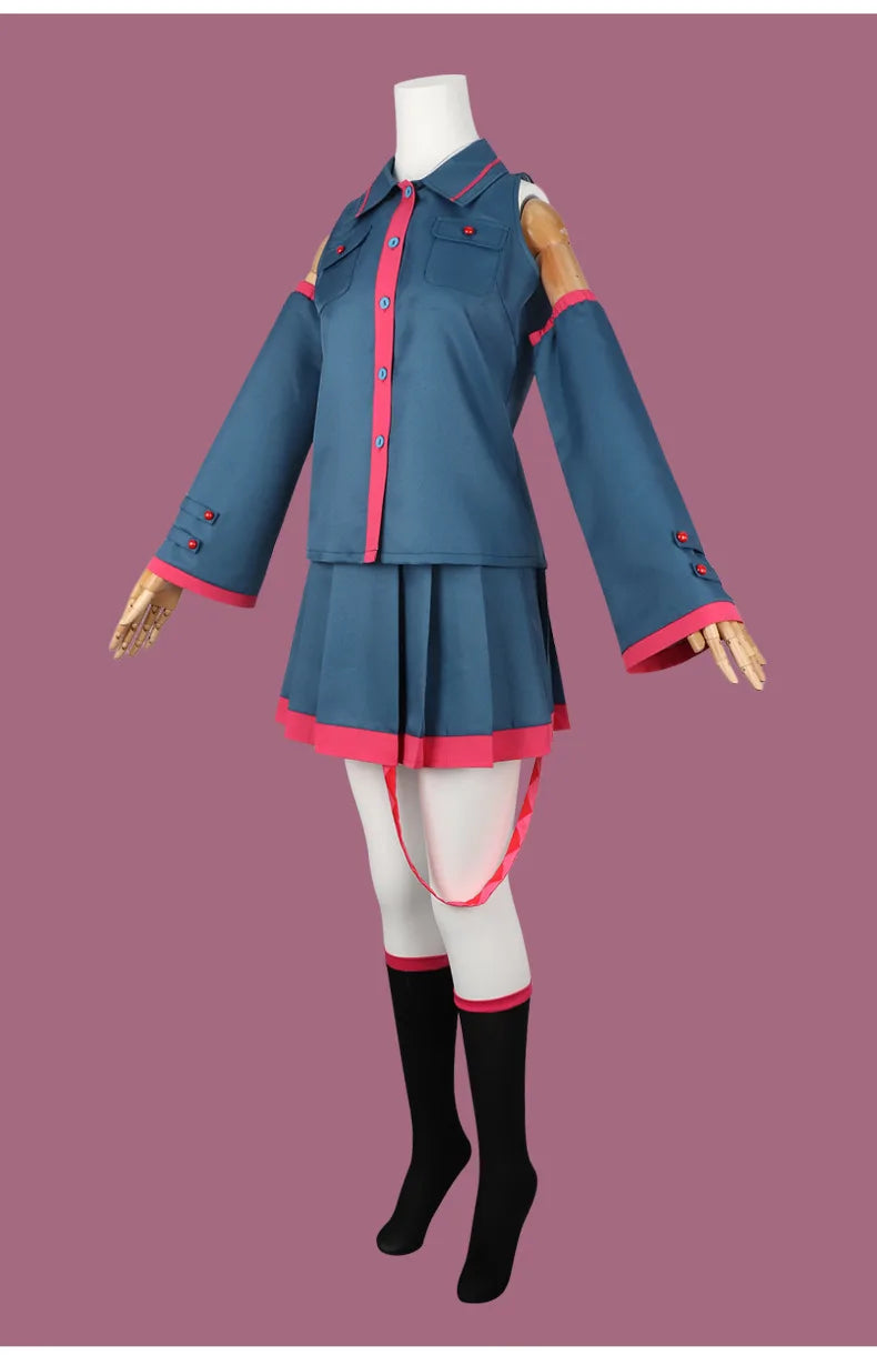 Anime In Stock Kasane Teto Blue Miku Cosplay Costume Wig Anime Mikuu UTAU Vtuber Halloween Carnival Party Women Performance Suit
